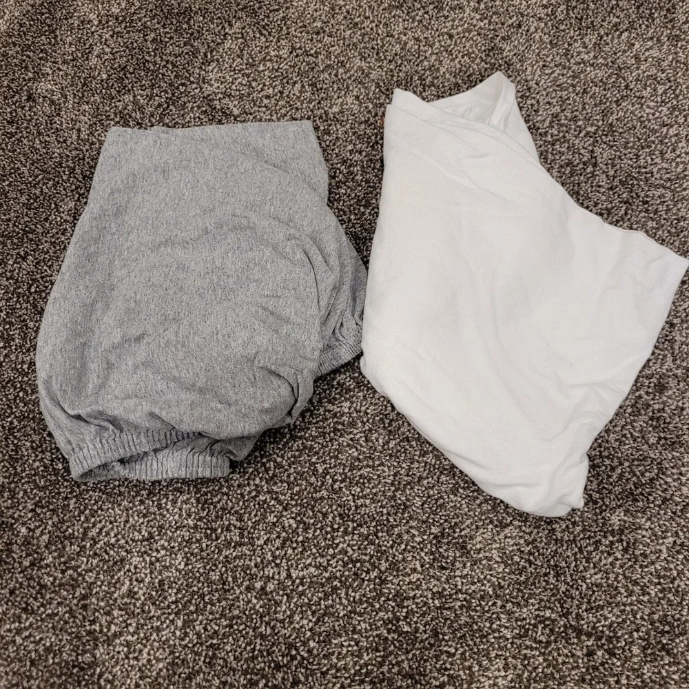Burts Bees Baby Organic Cotton Bassinet Sheets Set of 2 White Heather Grey